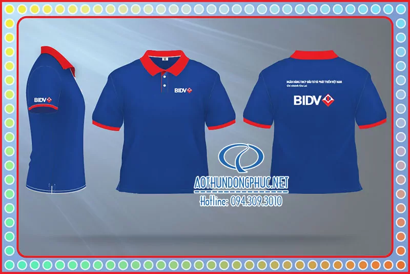 Đồng phục ngân hàng, in áo nhân viên ngân hàng BIDV-Gia Lai