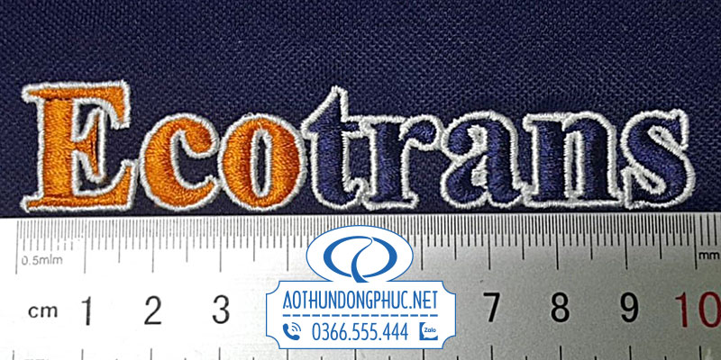 Thêu logo trên đồng phục áo thun Ecotrans