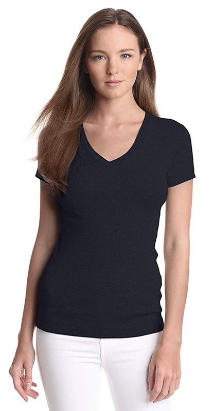 Áo thun đồng phục cổ tim-thiết kế chuyên nghiệp 22 Mẫu áo đồng phục cổ tim Vneck nữ