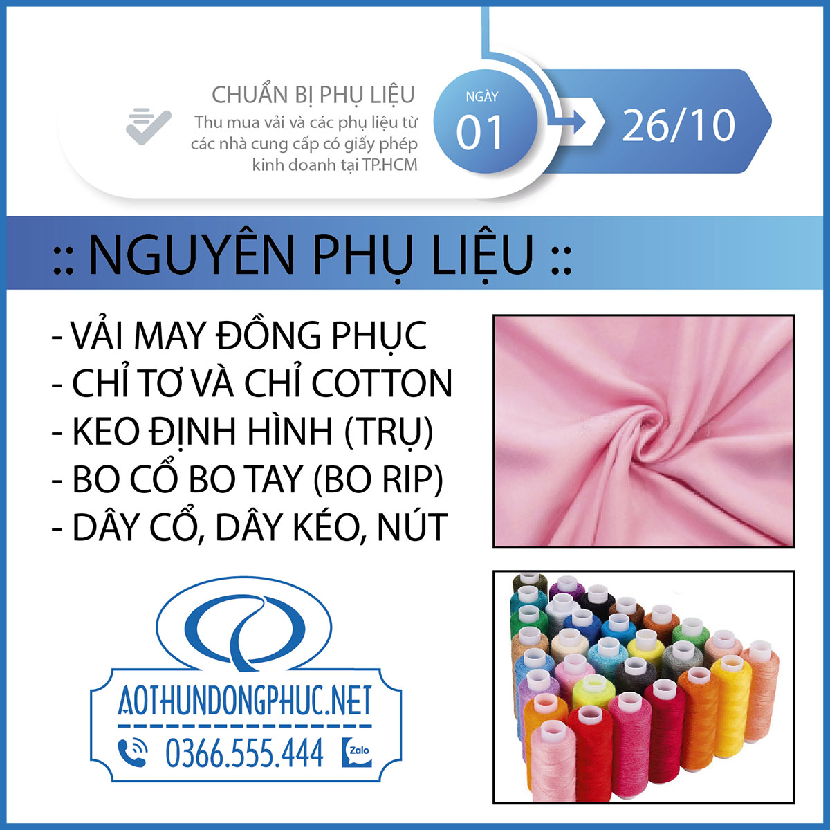 Quy trình các khâu sản xuất đồng phục áo thun bước 1