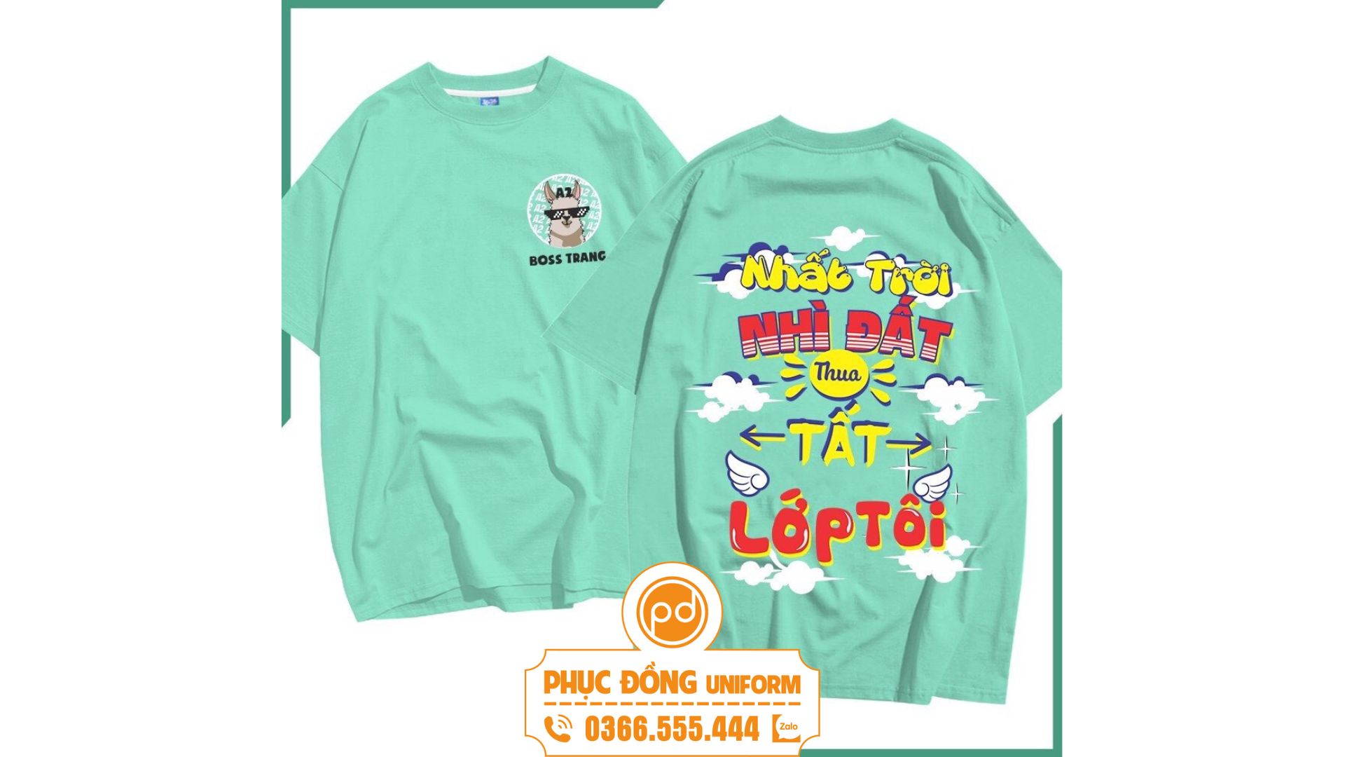 Logo lớp đẹp kết hợp với màu xanh mint