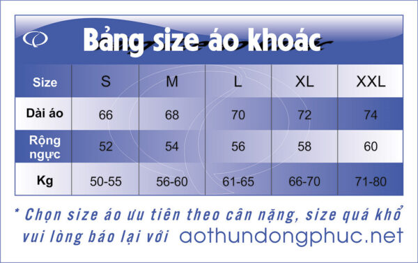 Size đồng phục áo khoác, cách lấy size áo khoác