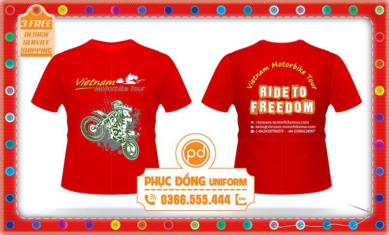 Áo thun Motorbike tour. Áo thun Motobike tour, áo thun đi phượt, áo đồng phục đi tour