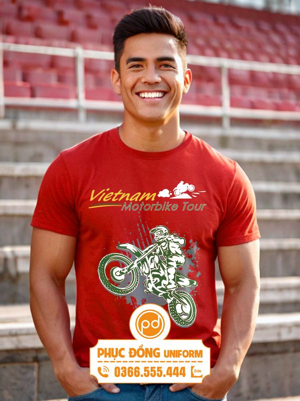 Áo thun Motobike tour nam, áo thun đồng phục đi phượt, đi tour du lịch