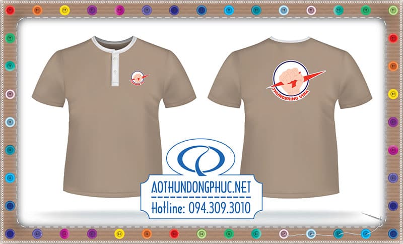 Áo thun cổ tròn có nút 18 In áo thun đồng phục công ty. In logo áo thun đồng phục doanh nghiệp. In áo thun thành phẩm. In lụa đồng phục áo thun. Áo thun đồng phục nhân viên cổ tròn xẻ trụ.
