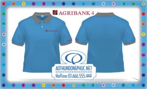 Áo đồng phục phòng marketing Agribank chi nhánh quận 4 TpHCM.Áo thun cá sấu Poly xanh da trời (xanh e) phối xám lợt.Thêu áo đồng phục thun nhân viên công ty, thêu áo thun nhân viên văn phòng