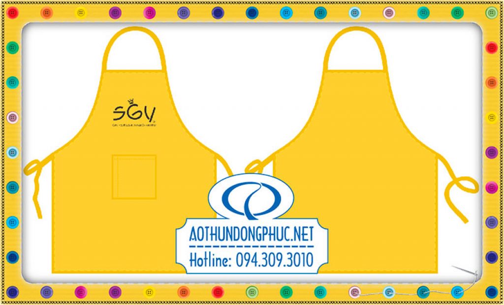 Tạp dề yếm, tạp dề dài quán SGV In tạp dề đồng phục, may tạp dề giá rẻ. Mẫu tạp dề đồng phục yếm, tạp dề dài có túi