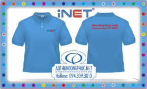 Thêu áo đồng phục nhân viên công ty iNET Thêu áo thun theo yêu cầu Thiết kế mẫu thêu áo thun, thêu và may áo thun theo yêu cầu giá rẻ tại TpHCM